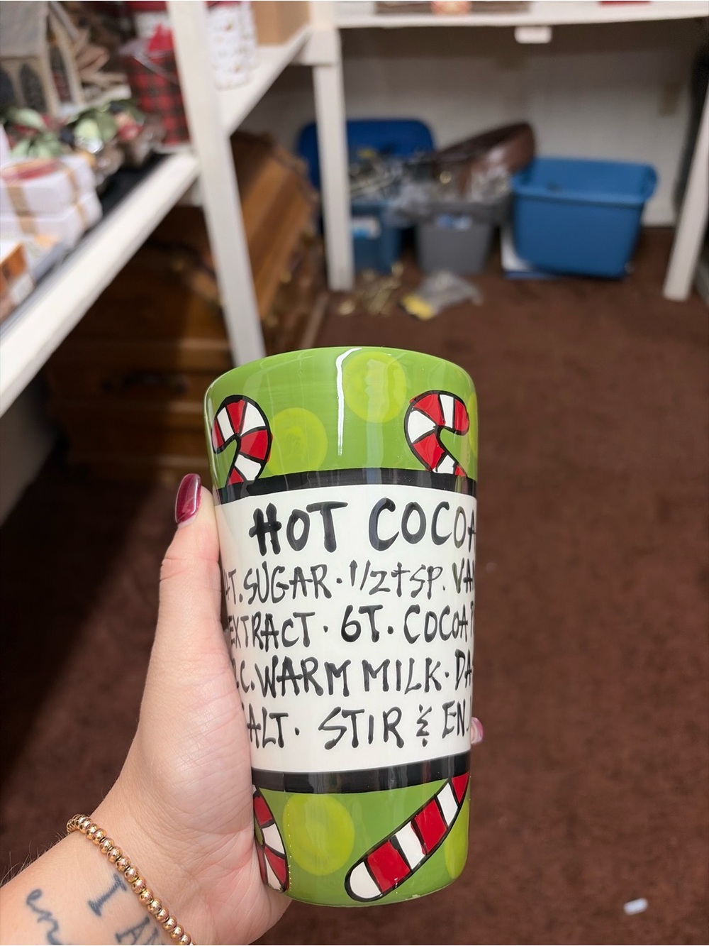 Magnolia Green and Red Holiday Mug by Magnolia Lane